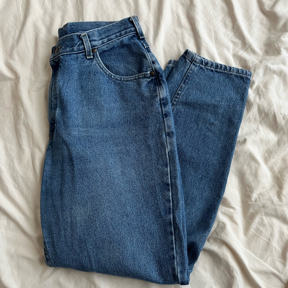 Vintage Lee High Waisted Tapered Mom Jeans SIZE 14 SHORT